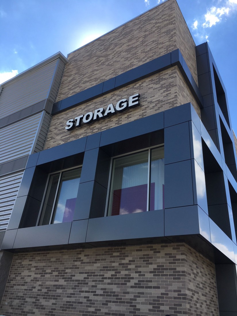 Bellaire CubeSmart Storage, Houston, TX, Schwob Building Company, Archcon Architecture, CEI Materials W5000 MCM Panels, MBCI Horizontal Wall Panel, MBCI Vertical Wall Panel