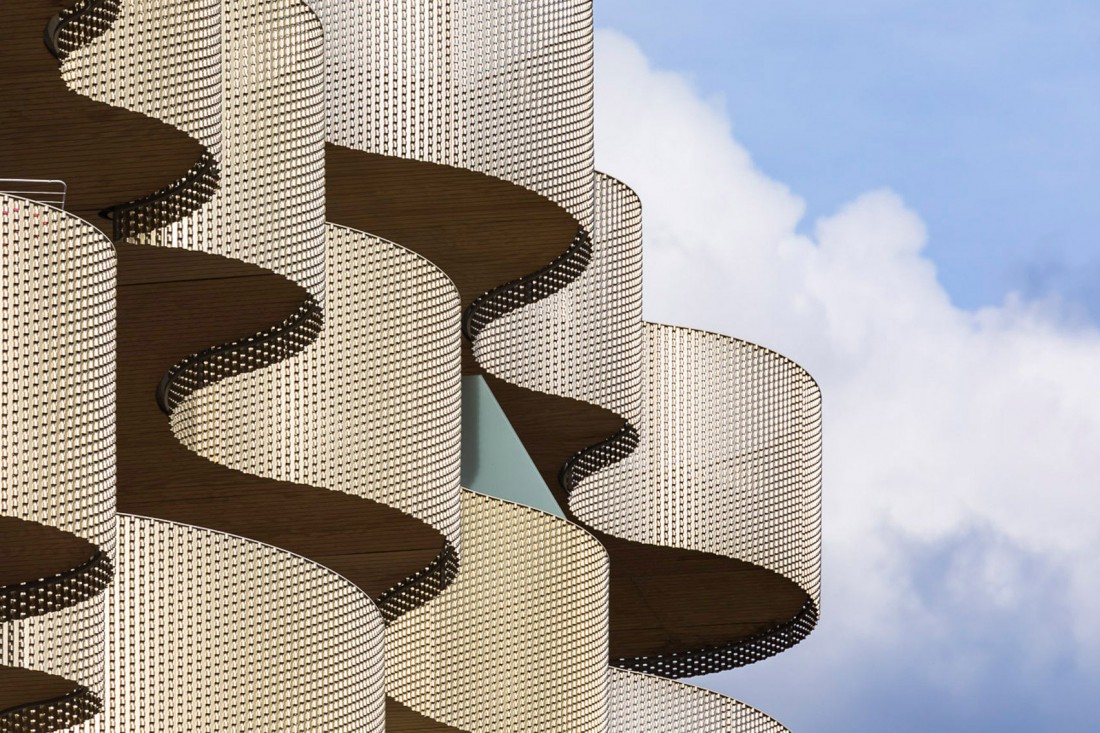 LIle Saint Denis, Apartment Complex, Perforated Aluminum, Paris, Peripheriques Marin Trottin Jumeau Architectes, Photography Sergio Grazia