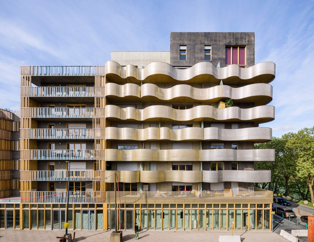 LIle Saint Denis, Apartment Complex, Perforated Aluminum, Paris, Peripheriques Marin Trottin Jumeau Architectes, Photography Sergio Grazia