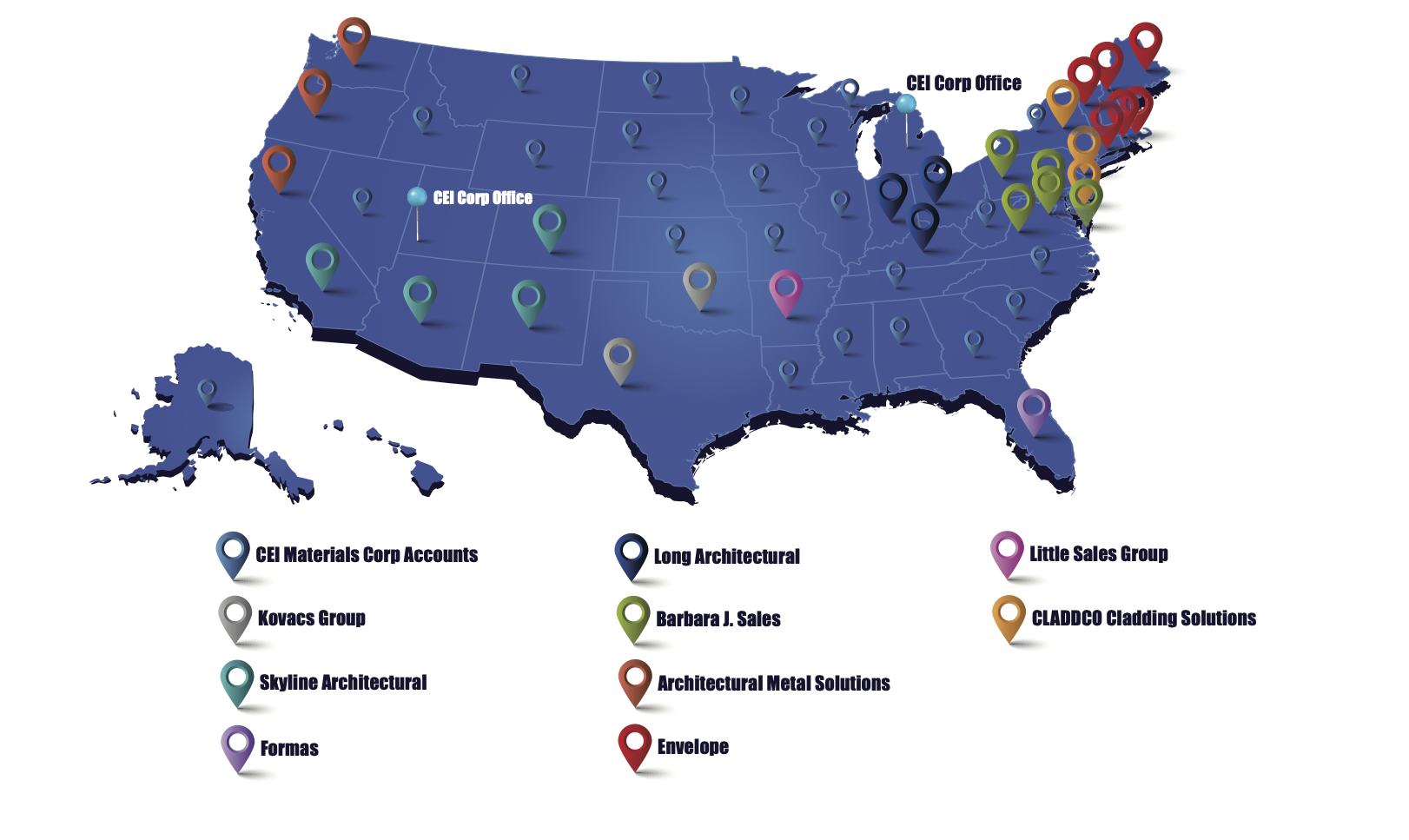 Contact CEI Composite Materials - (734) 212-3006 - Manchester, Michigan - New_Rep_Map_CEI4